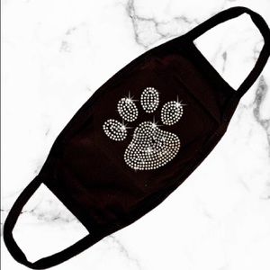 Rhinestone black face mask